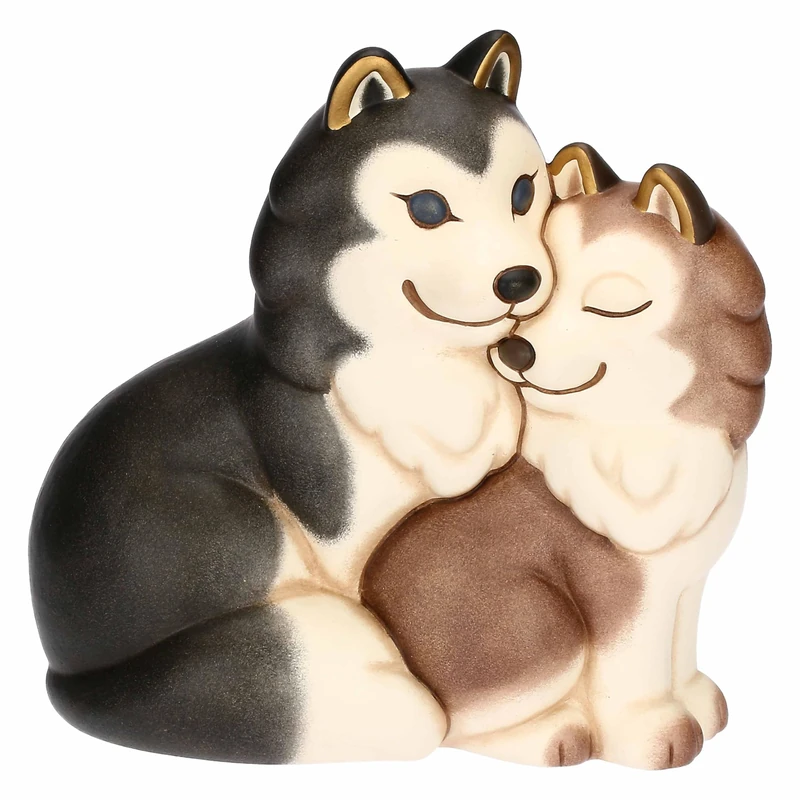 THUN - Pair Husky Polo and Alaska Ceramic - 16.5x14x17cm - Image 1