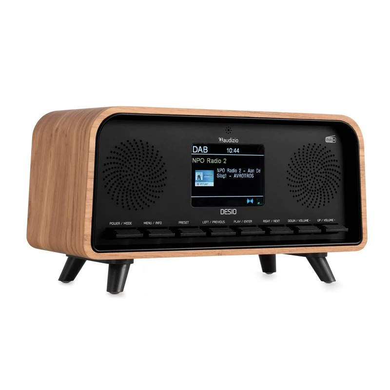 Audizio Desio Retro DAB+ Digital Radio with Bluetooth, FM, USB, 50 Presets, Stereo Speakers, Large 2.4-Inch Colour Display, Vintage Light Wood, Home Audio, Easy Controls