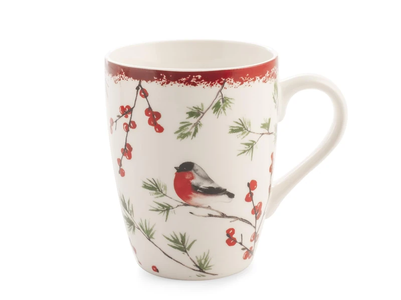H&H Set of 9 New Bone China Mugs - Autumn Decoration, 350ml - Tea and Coffee Cups with Elegant Seasonal Design - Perfect for Breakfast and Break