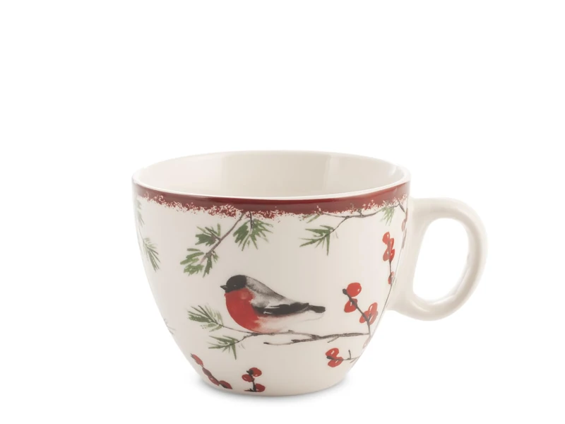 H&H Set of 12 New Bone China Tea Cups - Autumn Decoration, 220 ml - Elegant Cups for Breakfast, Infusions and Hot Tea