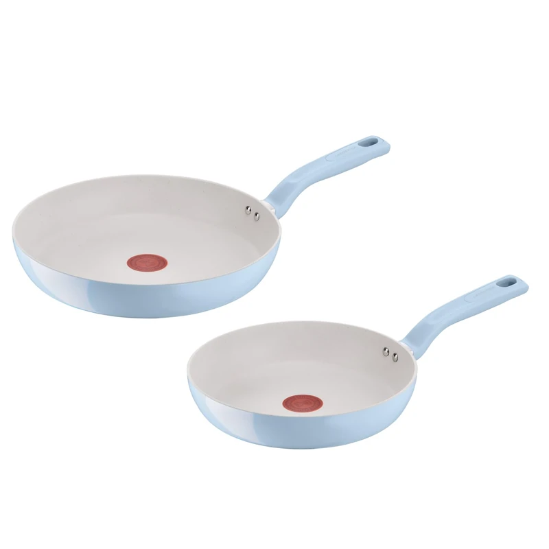 Lagostina Brezza Set of 2 Non-Stick Frying Pans Diameter 24/28 cm, Mineral Coating, Thermo-Signal Heat Indicator, Riveted Handle, Induction Compatible
