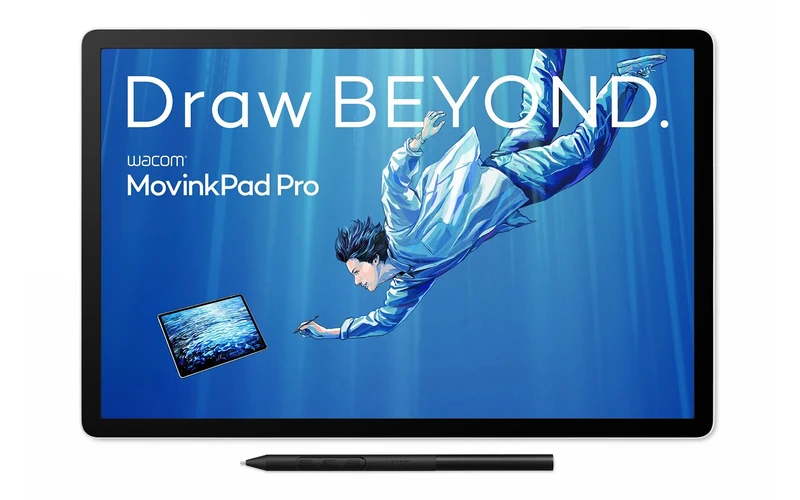 Wacom MovinkPad Pro 14 Drawing Tablet – Pen-on-paper feeling with an OLED screen for True Blacks, Exceptional Contrast, Fast Response, Premium Texture Glass, Ultra-Precise Pro Pen 3 for Creatives