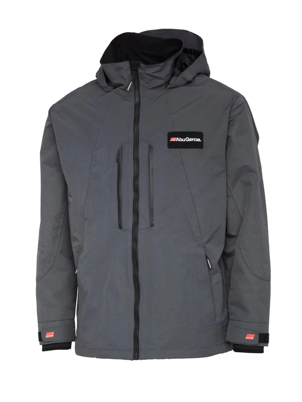 Abu Garcia Waterproof Fishing Jacket – Weatherproof, Breathable & Durable Nylon | Adjustable Hood, Wind Protection, Outdoor Fishing Jacket for All Conditions | Grey | M