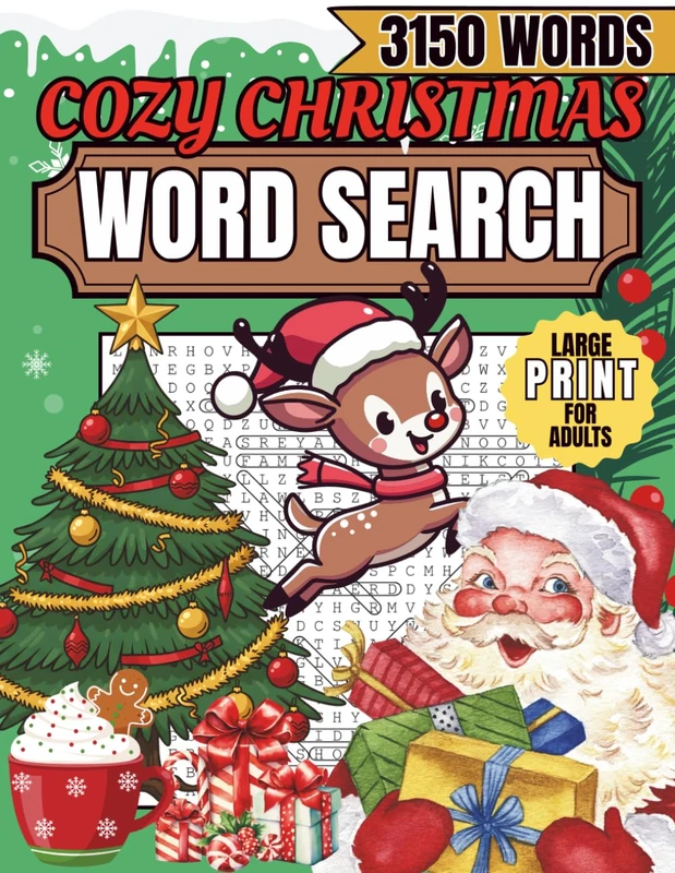 Cozy Christmas Word Search For Adults: Festive Large Print Word Puzzles for Adults & Seniors | Enjoy Cozy Winter Nights with Brain-Boosting Holiday Fun