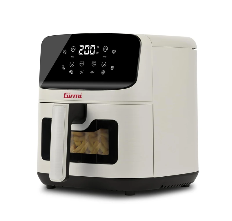 Girmi FG27 Air Fryer, 4.2 Litre, 1400 W, Digital Display, 8 Programs, Timer, 80-200C, BPA-PFOA Safe, Recipe Book Included.