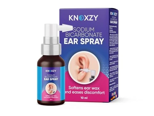 Knoxzy Sodium Bicarbonate Ear Spay, Ear Wax Remover for Clogged Ear Relief and Swimmer s Ear 10ml x 2 (Package May Vary)