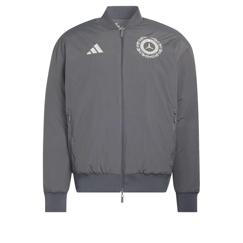 adidas Men's Mercedes - Amg Petronas Formula 1 Team Silver Arrows Icon Coat, granite/off white, M