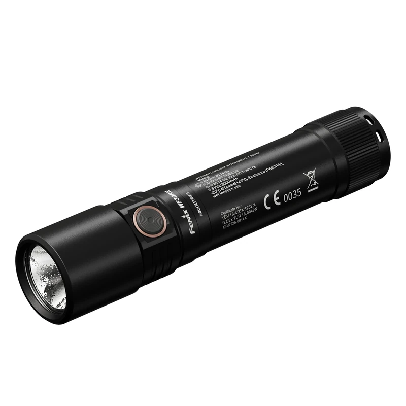 Fenix WF30RE 2025 Rechargeable ATEX Certified Torch | 300 Lumen | 149m | 313 Hrs Max | Zones 1,2, 21, 22 | USB-C Charging | UK Plug Adapter | IP68, Black