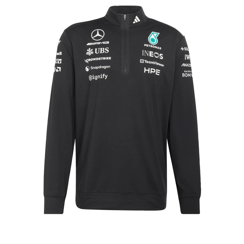 adidas men mercedes - amg petronas formula 1 team engineers quarter zip black 2xl