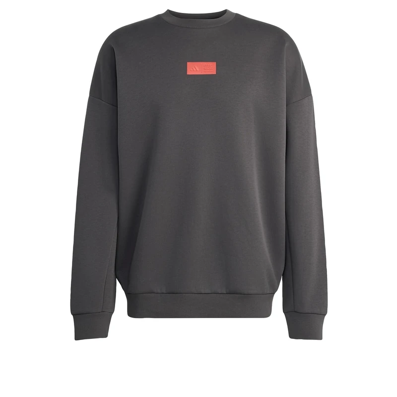 adidas Men's Audi Revolut Formula One Team Elevated Crew Sweat Sweatshirt, utility black/hi-res red, 3XL