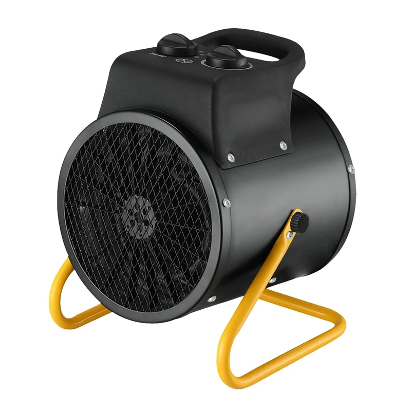 STAK Construction site fan heater, 3000 W, hot air generator with steel heating element, protection class IP24 with fan function and tilting head - Image 1