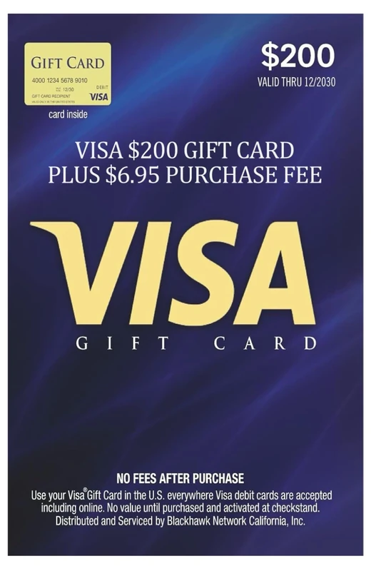 Visa $200 Gift Card plus $6.95 Purchase Fee - Image 1
