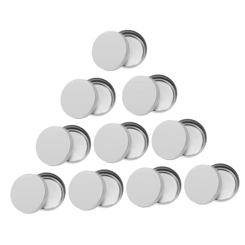 ULTECHNOVO 20Pcs White Aluminum Cream Jars with Screw Lids Cosmetic Storage Containers for Lotion Body Butter Moisturizers Portable Cream Jar for Daily Use