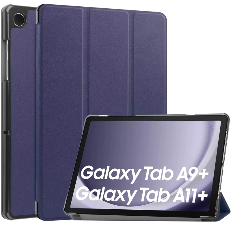 iCatchy Case for Samsung Galaxy Tab A11 Plus [11 Inch] Smart Tablet Cover 2025, SM-X310 SM-X315 SM-X236 5G, PU Leather, Translucent Hard Shell, Two Viewing Angles for Samsung Tab A11+ (Blue)