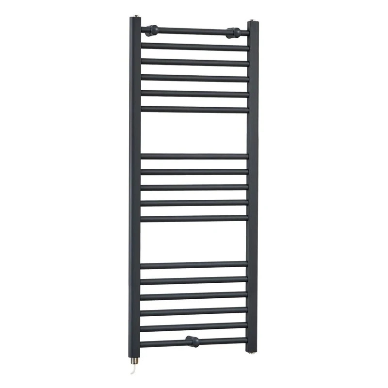 Milano Artle 600W Anthracite Curved Bar Electric Heated Towel Rail - 1200mm x 500mm