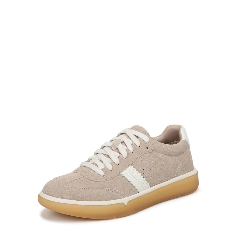 Vionic Women's City Walk Lace-Up Trainers, Lucid Beige Leather Suede, Wide Fit, UK 4 - Image 1