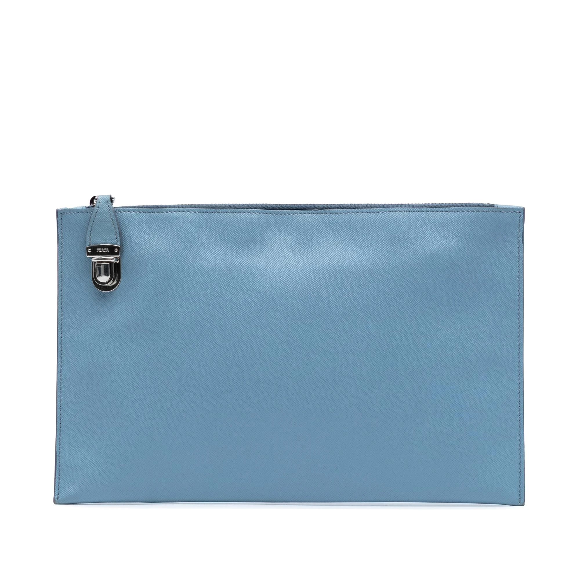 Prada Pre-Loved Saffiano Lux Zip Clutch