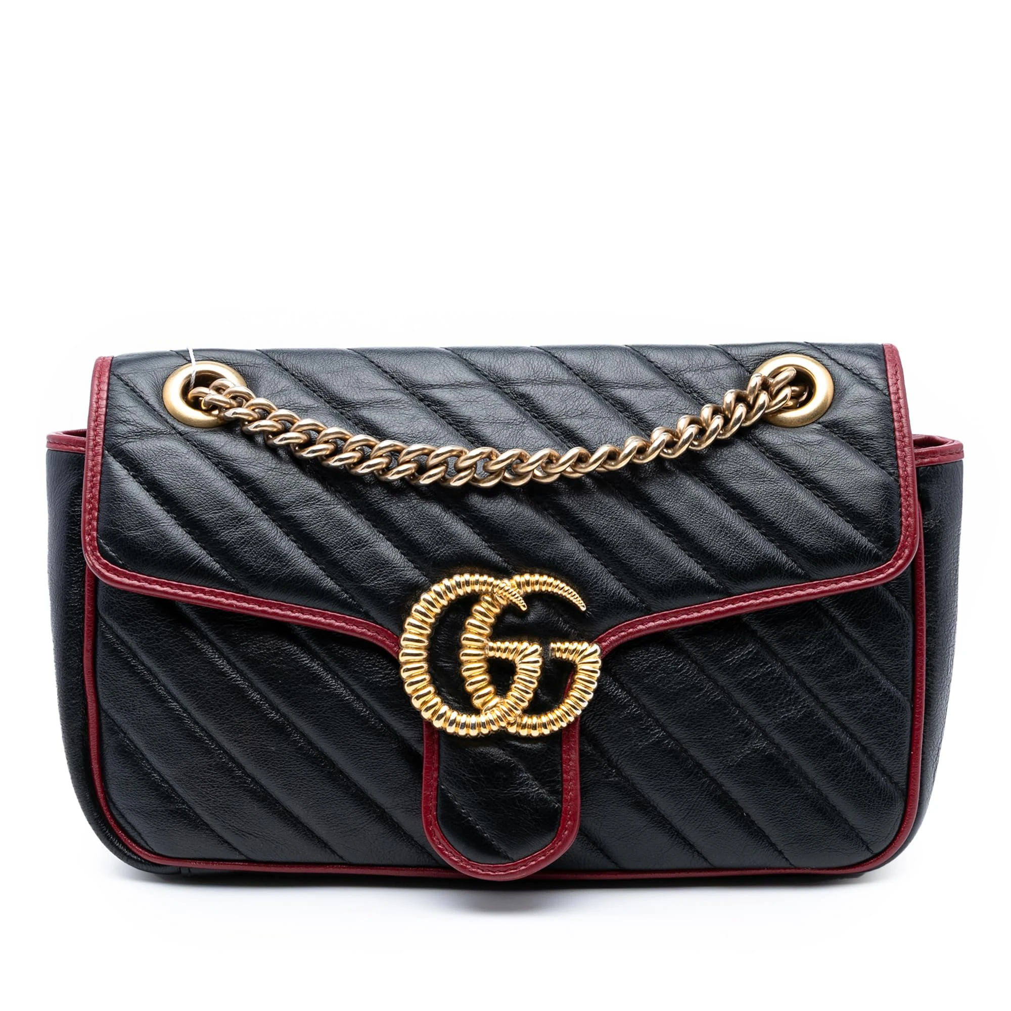 Gucci Pre-Loved Medium GG Marmont Matelasse Diagonal Leather Torchon Shoulder Bag