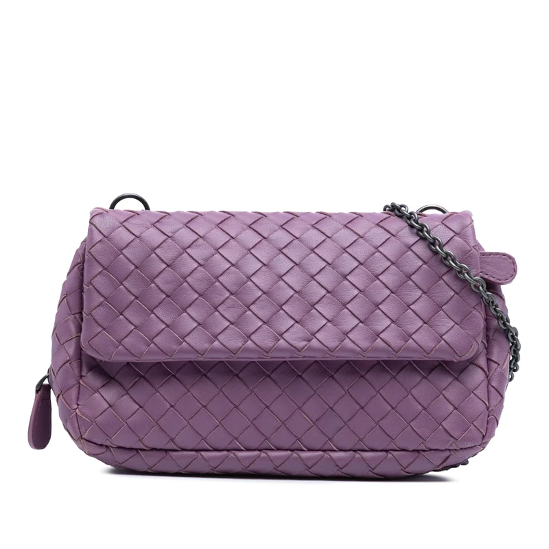 Bottega Veneta Pre-Loved Mini Nappa Intrecciato Expandable Chain Flap Crossbody Bag