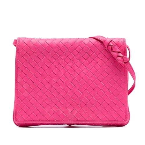 Bottega Veneta Pre-Loved Nappa Intrecciato Flap Crossbody Bag