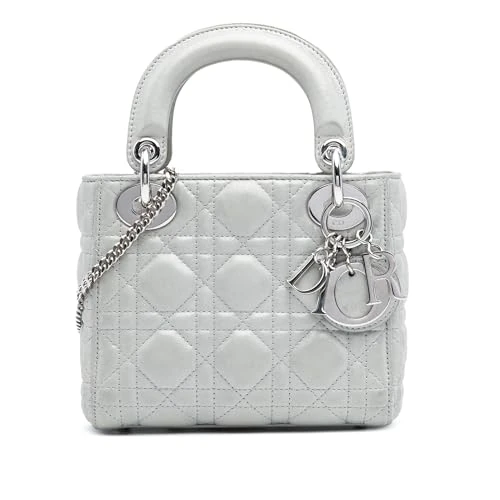 Dior Pre-Loved Mini Iridescent Lambskin Cannage Lady Handbag