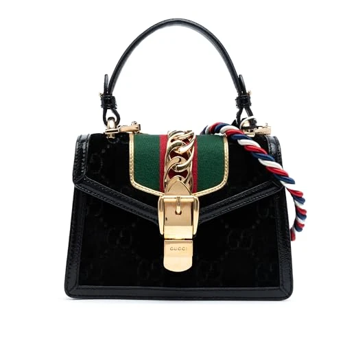 Pre-Loved Mini GG Velvet Sylvie Satchel