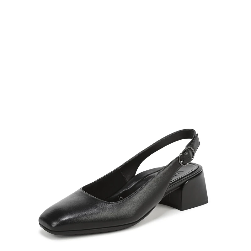 Vionic Women's Reyes Slingback Heels, Black Nappa Leather, Medium Fit, UK 6