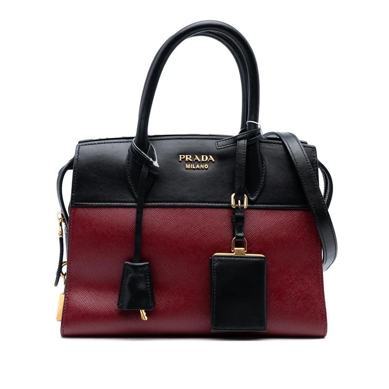 Prada Pre-Loved Small Saffiano And City Calf Esplanade Satchel