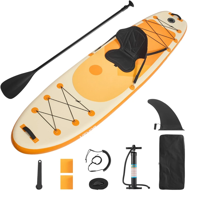 VEVOR Inflatable Paddle Board with Seat, 3.23m x 84cm x 15cm Wide Ultra-Light SUP Paddleboard, Stand Up Paddle Board with Accessories, Pump, Paddle, Fin, Backpack, Ankle Leash, Strap, for Youth Adults