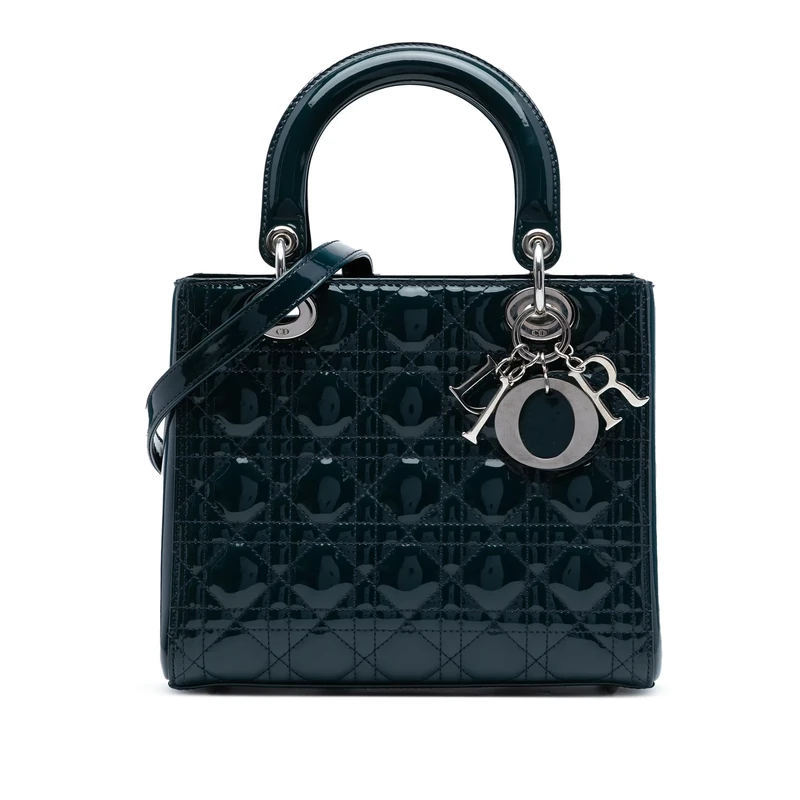 Dior Pre-Loved Medium Patent Cannage Lady Handbag