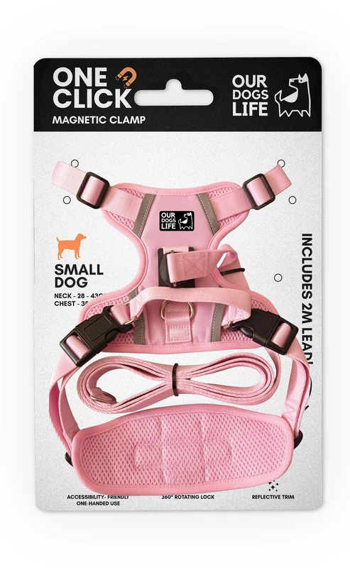 Magnetic Dog Harness & 2M Lead Set | One-Hand Easy Lock Harness for All Dogs | Reflective, Breathable, No-Pull Design with 360° Swivel Buckle | SGS Tested Strong & Safe