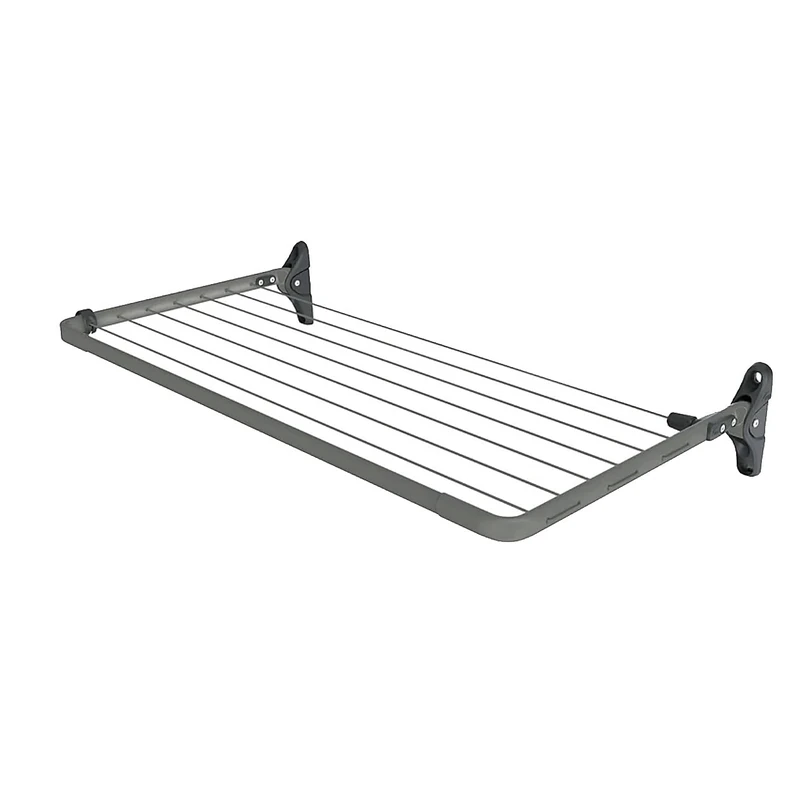 Hills Mini Folding Frame Washing Line | Outdoor and Indoor Clothes Line | Wall Mounted, Lasts a Lifetime - 7 Metres Drying Space, 1.4 x 0.85 Metres - Monument Grey