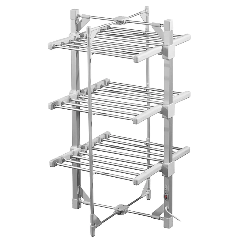 Daewoo 3-Tier Foldable Heated Clothes Airer with Cover – Compact, Space-Saving Electric Drying Rack for Fast, Energy-Efficient Indoor Laundry Drying