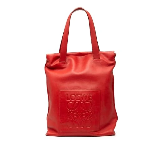 LOEWE Pre-Loved Leather Anagram Shopper Tote Bag
