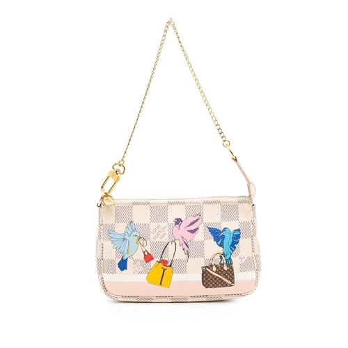 Louis Vuitton Pre-Loved Damier Azur Christmas Birds Mini Pochette Accessoires Handbag - Image 1