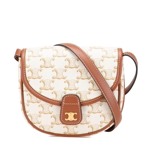 Celine Pre-Loved Mini Triomphe Coated Canvas Besace Crossbody Bag