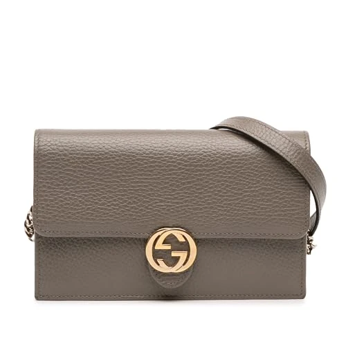 Gucci Pre-Loved Interlocking G Dollar Calfskin Wallet on Chain Handbag