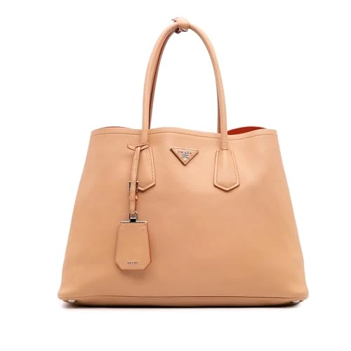 Prada Pre-Loved Large City Calf Double Satchel Handbag