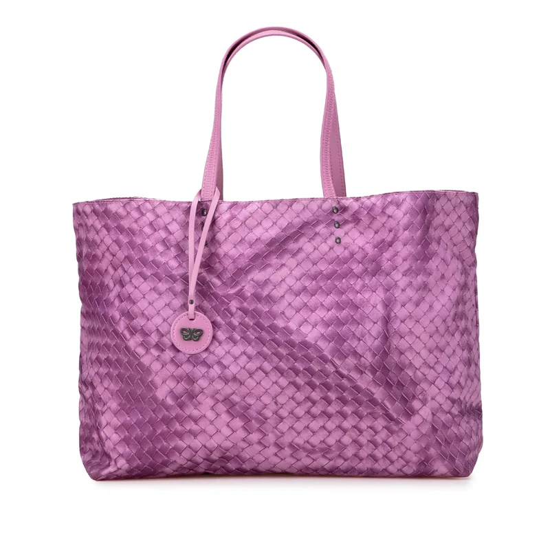 Bottega Veneta Pre-Loved Nylon Intrecciolusion Tote Bag