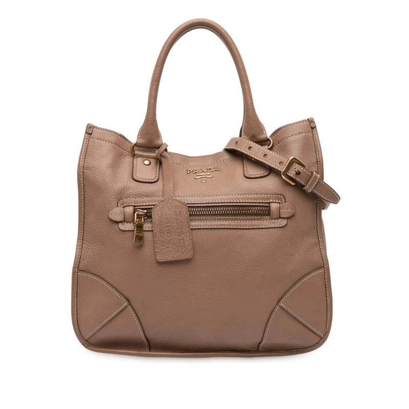 Prada Pre-Loved Cervo Open Convertible Tote - Image 1
