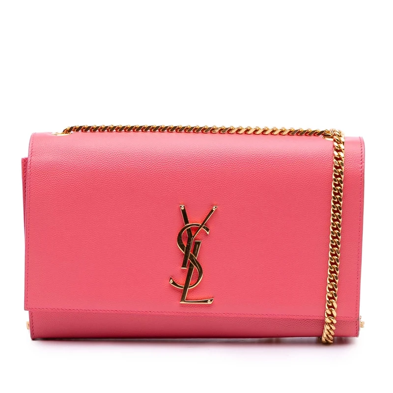 Yves Saint Laurent Pre-Loved Medium Grain De Poudre Monogram Kate Crossbody Bag