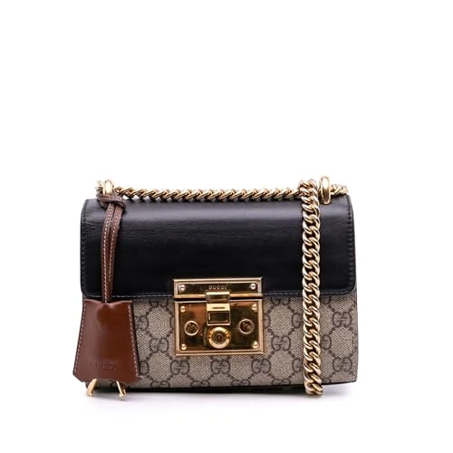 Gucci Pre-Loved Small GG Supreme Padlock Crossbody Bag