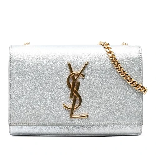 Yves Saint Laurent Pre-Loved Small Metallic Calfskin Classic Monogram Kate Crossbody Bag