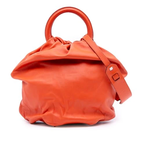 LOEWE Pre-Loved Small Gathered Lambskin Bounce Bag Satchel
