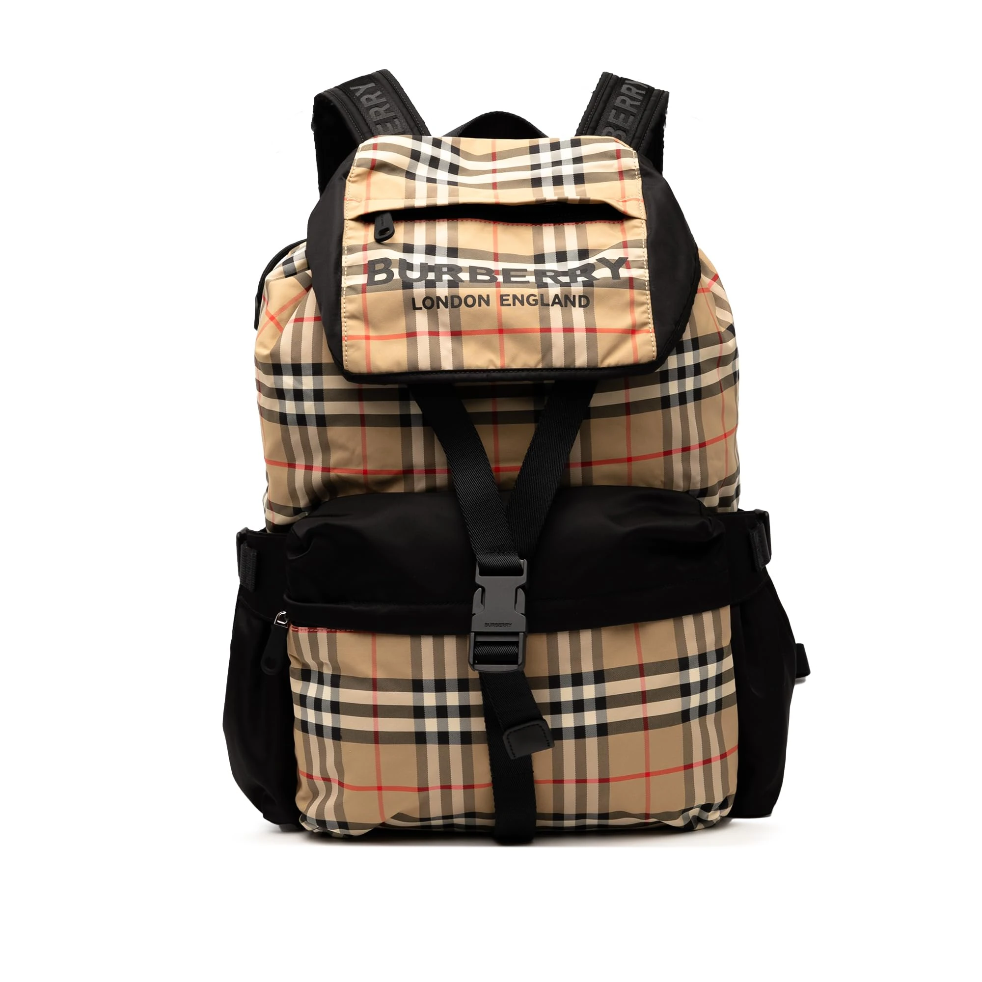 BURBERRY Pre-Loved House Check Nylon Logo Print Wilfin Backpack