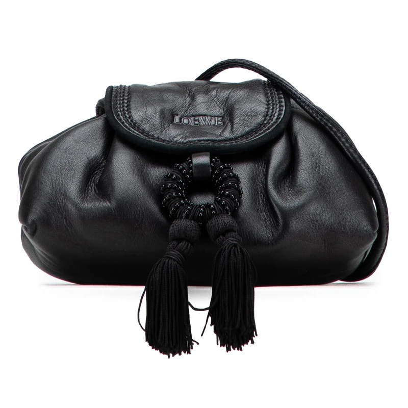 LOEWE Pre-Loved Nappa Leather Tassel Crossbody Bag