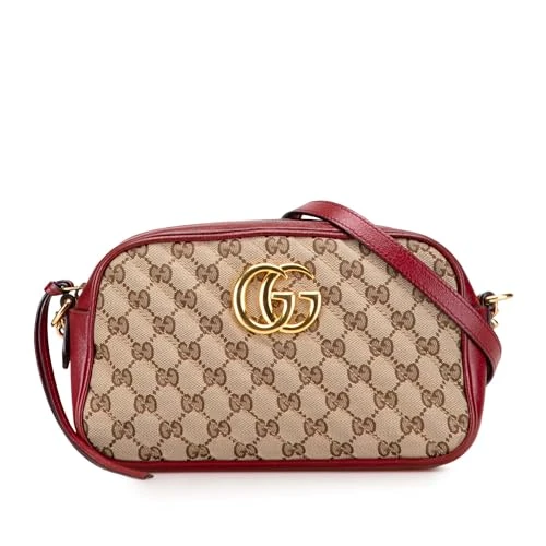 Gucci Pre-Loved Small GG Marmont Matelasse Canvas And Leather Crossbody Bag