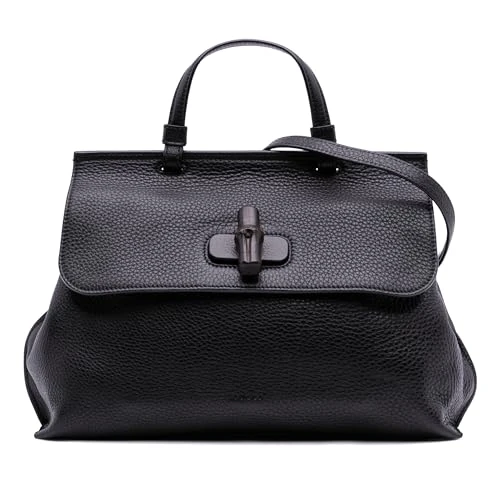 Gucci Pre-Loved Medium Leather Bamboo Daily Satchel Handbag