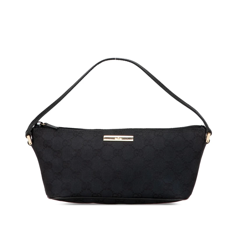 Gucci Pre-Loved GG Canvas Boat Shoulder Bag