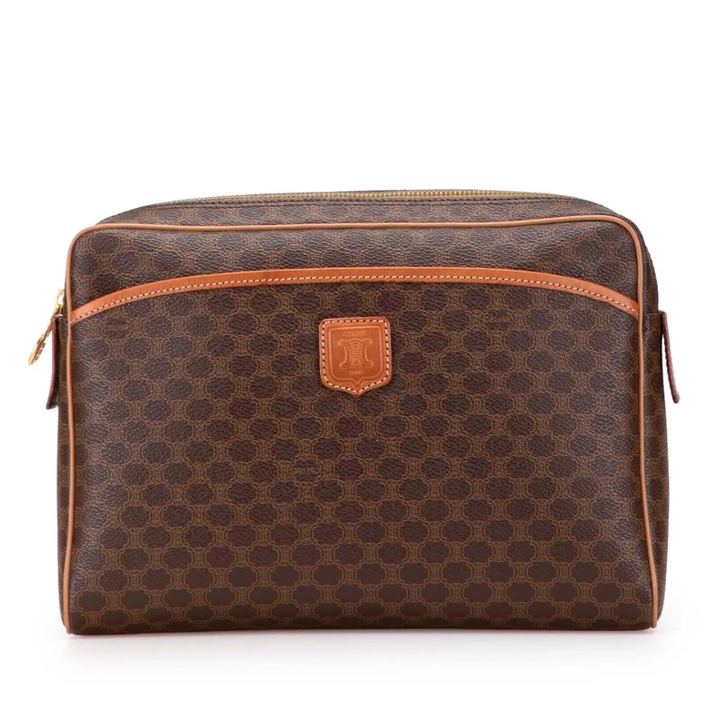 Celine Pre-Loved Macadam Coated Canvas Clutch Bag